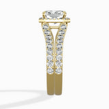 Double Band Halo Engagement Ring