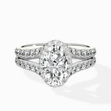 Double Band Halo Engagement Ring