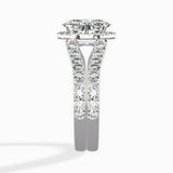 Double Band Halo Engagement Ring