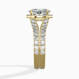 Double Band Halo Engagement Ring