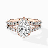 Double Band Halo Engagement Ring