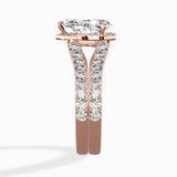 Double Band Halo Engagement Ring