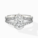 Double Band Halo Engagement Ring