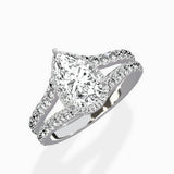 Double Band Halo Engagement Ring