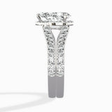 Double Band Halo Engagement Ring