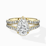 Double Band Halo Engagement Ring