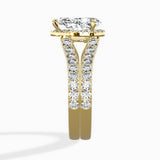 Double Band Halo Engagement Ring