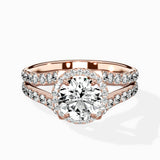 Double Band Halo Engagement Ring