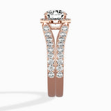 Double Band Halo Engagement Ring