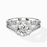 Double Band Halo Engagement Ring