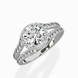 Double Band Halo Engagement Ring