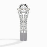 Double Band Halo Engagement Ring