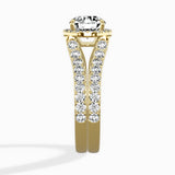 Double Band Halo Engagement Ring