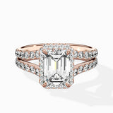 Double Band Halo Engagement Ring