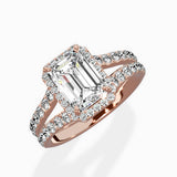 Double Band Halo Engagement Ring
