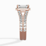 Double Band Halo Engagement Ring