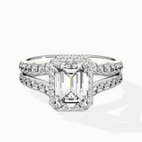 Double Band Halo Engagement Ring