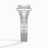 Double Band Halo Engagement Ring