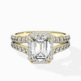 Double Band Halo Engagement Ring