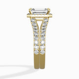 Double Band Halo Engagement Ring