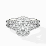 Double Band Halo Engagement Ring