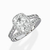 Double Band Halo Engagement Ring