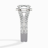 Double Band Halo Engagement Ring