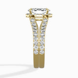 Double Band Halo Engagement Ring