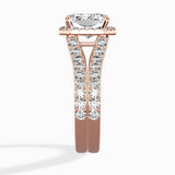 Double Band Halo Engagement Ring