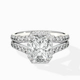Double Band Halo Engagement Ring