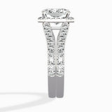 Double Band Halo Engagement Ring