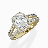 Double Band Halo Engagement Ring