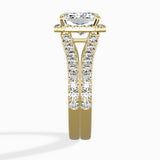 Double Band Halo Engagement Ring