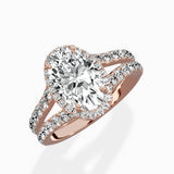 Double Band Halo Engagement Ring
