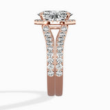 Double Band Halo Engagement Ring