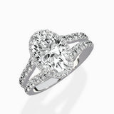 Double Band Halo Engagement Ring
