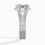 Double Band Halo Engagement Ring