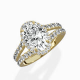 Double Band Halo Engagement Ring