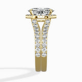 Double Band Halo Engagement Ring