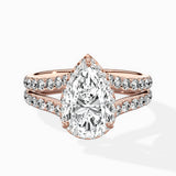 Double Band Halo Engagement Ring