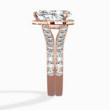 Double Band Halo Engagement Ring