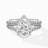 Double Band Halo Engagement Ring