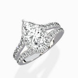 Double Band Halo Engagement Ring
