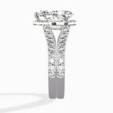 Double Band Halo Engagement Ring