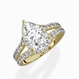 Double Band Halo Engagement Ring