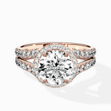 Double Band Halo Engagement Ring