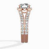 Double Band Halo Engagement Ring