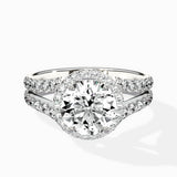 Double Band Halo Engagement Ring