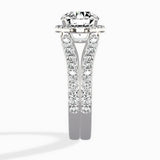 Double Band Halo Engagement Ring