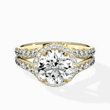 Double Band Halo Engagement Ring